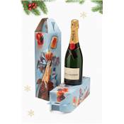Lot de 2 Étuis Cadeaux Festifs et Imprimés pour Bouteille de Champagne Standard – Transport Sécurisé