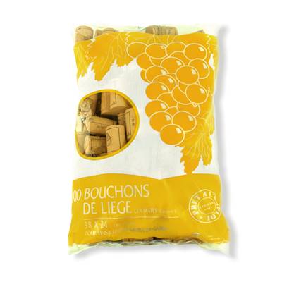 Sachet de 100 Bouchons en Liège Colmaté 38 x 24 mm - Une Solution Idéale pour Boucher Vos Vins Jeunes