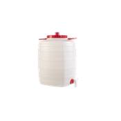 Ft Plastique 50 Litres avec son Robinet  Blanc Translucide