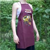 Tablier “Les Vins de France” - 100 % coton - Couleur Bordeaux, Motif Imprimé