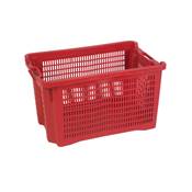 Caisse Gerbable Ajourée pour Fruits 40L – Rouge